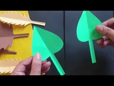 How to make paper leaves. paper leaves craft . leaves crafts