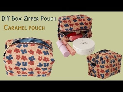 How to sew a box zipper pouch | diy zipper box pouch | diy boxy pouch | box pouch tutorial