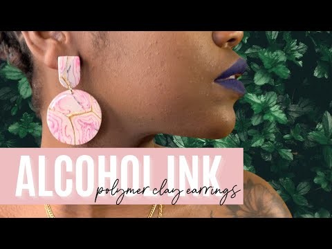 How to use Alcohol Inks with Polymer Clay Jewelry | DIY Earrings | Olivia Heyward