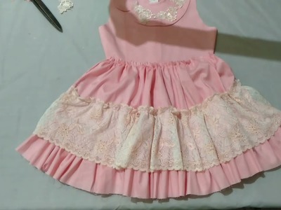 Latest designer baby frock cutting and stitching full tutorial