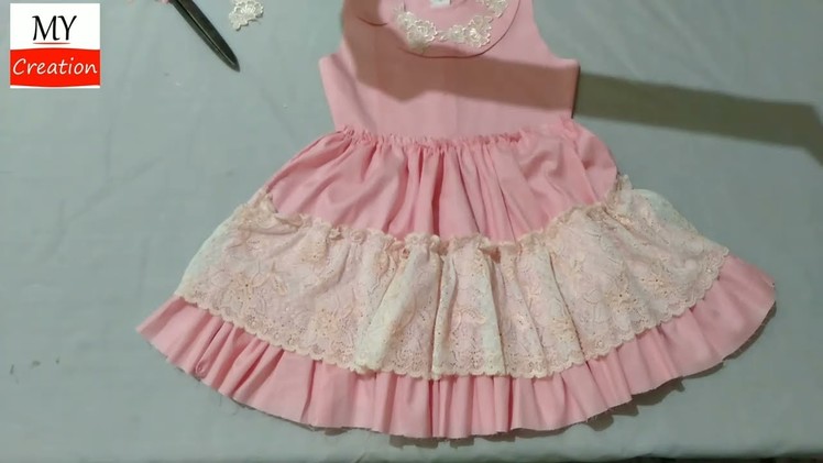 Latest designer baby frock cutting and stitching full tutorial