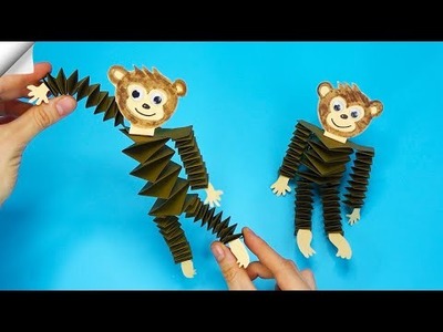 Moving paper toys | Paper monkey | Easy paper crafts