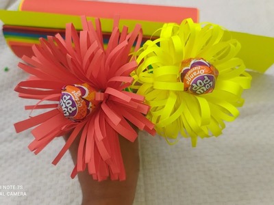Paper Flower Lollipop ???? unique paper craft idea | #shorts | Valentine's Day Craft | #papercraft