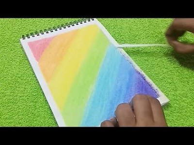 Rainbow art using oil pastels ???? | Easy oil pastel drawing tutorial.