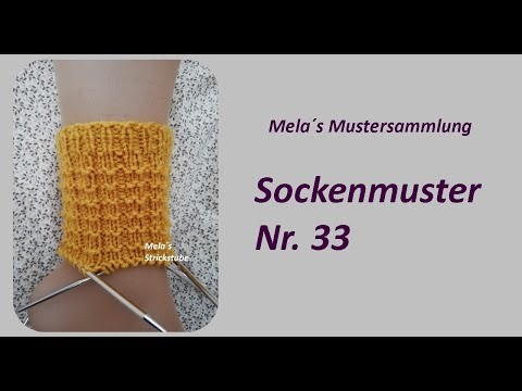 Sockenmuster Nr. 33 - Strickmuster in Runden stricken.  Socks knitting pattern