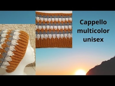 Tutorial uncinetto punto multicolor cappello  uomo donna  hat crochet (2022)