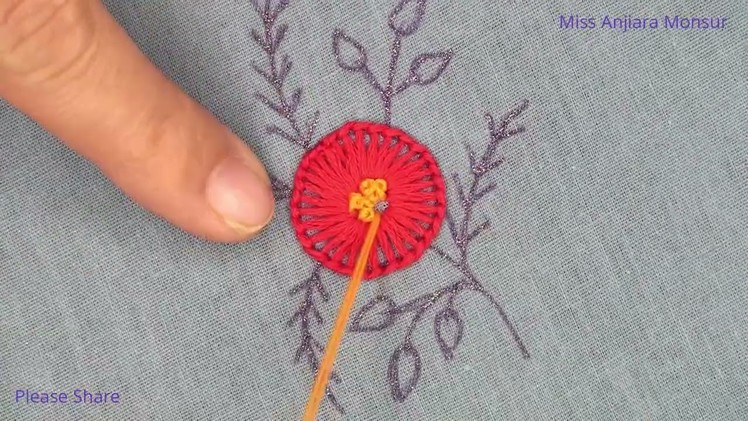 Very Easy Flower Embroidery Design Tutorial Step by Step, Hand Embroidery Design New
