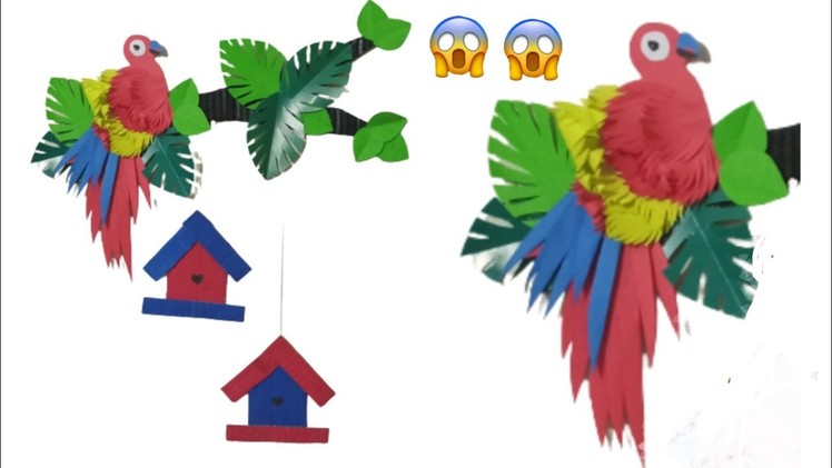 Wonderful Paper Parrot House l Cardboard Craft l DIY Paper Wallhanging l Wall Decor