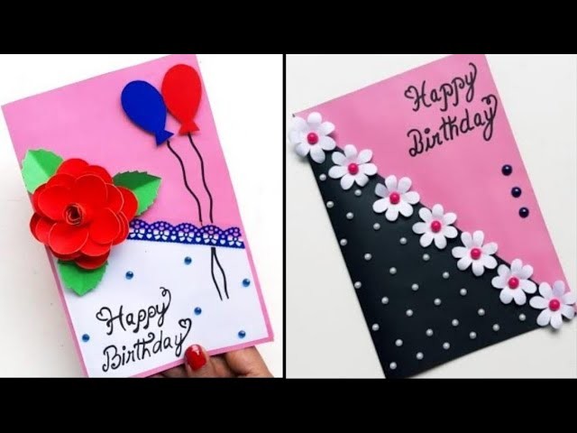 2 DIY Birthday Greeting Card.Handmade Happy Birthday card making ideas.How to make greeting card