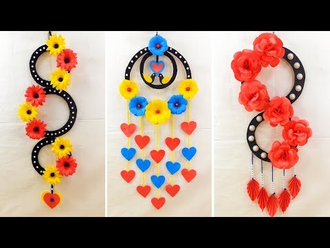3 EASY AND QUICK PAPER WALL HANGING IDEAS | CARDBOARD REUSE | ROOM DECOR DIY | A4 SHEET WALL DECOR