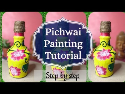 Beautiful Traditional Art On Bottle  Glass Bottle Decor  Step By Step Tutorial