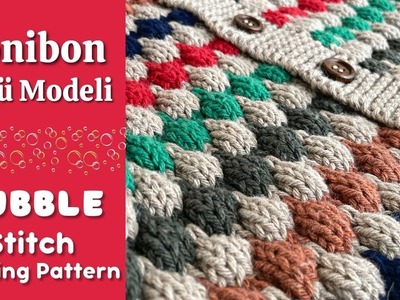 BoniBon Örgü Modeli - Bubble Stitch Knitting Pattern