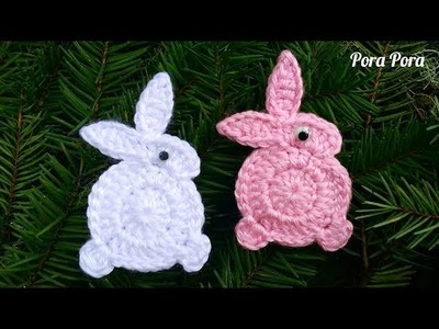 Crochet Bunny Rabbit Applique I Crochet Easter Bunny I Crochet Easter Ideas