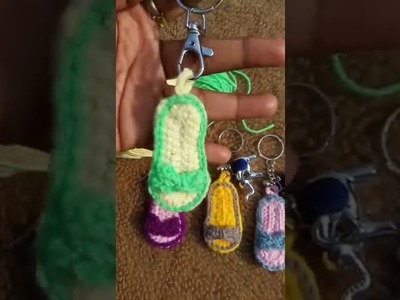 Crochet slippers | mini sandals | keychain ideas | #cute gifts | #shorts