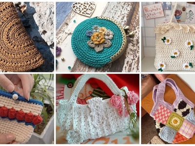 Cute mini size granny crochet pattern colorful bag.pouch bag.hand purse designs