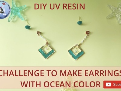 DIY Easy To Make Fashion Accessories - Ocean Color Earrings. #DIY #Jewellery #Resin