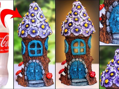 DIY Fairy House Lamp Using Plastic Bottle & Cement | Handmade Fairy House For Garden Decoration