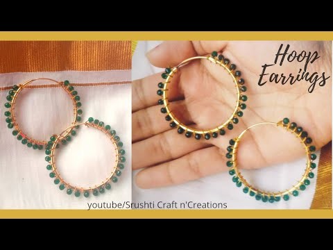 DIY Hoop Earrings. Easy & Quick Crystal Hoop Earrings Making At Home