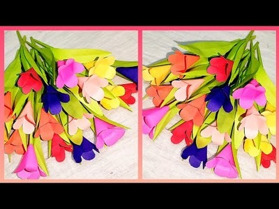 Easy flower making using paper. flower making ideas. paper craft for kids????????????