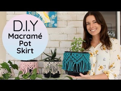 Easy Macrame Plant Skirt | Pot Cover | DIY Boho Home Decor