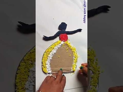 Easy wall hanging making with rice and cardboard.Home decor ideas#shorts