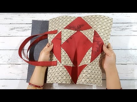 Extremely Easy Sewing Technique To Make Large Daily Use Shopping Bag With Patch Work