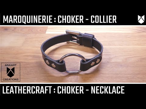 Fabriquer un choker en cuir - Collier ras le cou - tuto cuir DIY
