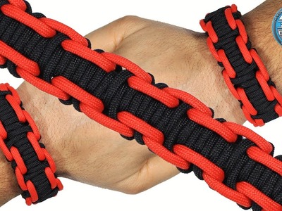How To Make a Paracord Bracelet Chain Wrap Wide Paracord Bracelet Tutorial DIY