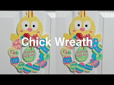 How to Make Easter chick wreath.easter wreath.easter decor