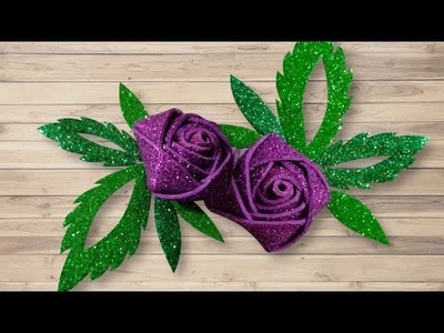 How to Make Glitter Foam Sheet Flowers | DIY Handmade Rose Flowers | Creative Island