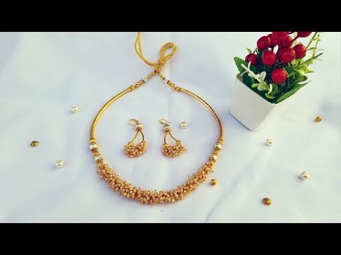 How to make loreal necklace | Beautiful pearl necklace making at home