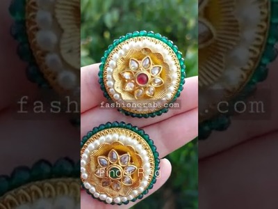 Kundan Rings | Kundan Finger Ring Designs 2022 | Kundan Cocktail Ring | New Indian Jewellery #shorts