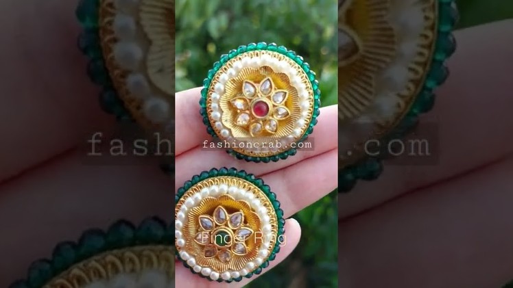 Kundan Rings | Kundan Finger Ring Designs 2022 | Kundan Cocktail Ring | New Indian Jewellery #shorts