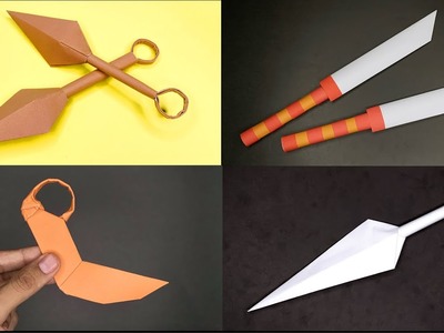 Making Origami NINJA Knife. Kunai. Karambit. Sword - ASHRAFUL CRAFTS