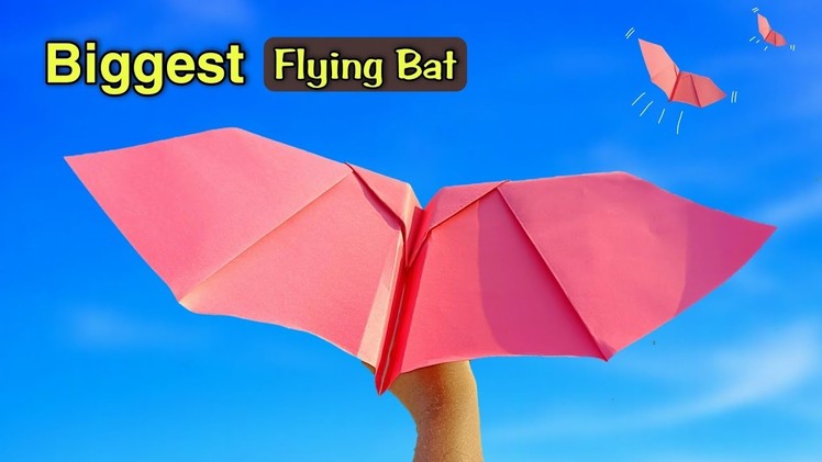 New biggest paper bat (Flapping), paper flying bat plane, make origami bird, how to fly bat plane,