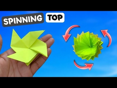New paper spinning top, paper spinner, make spinning toy, origami toy making #shorts