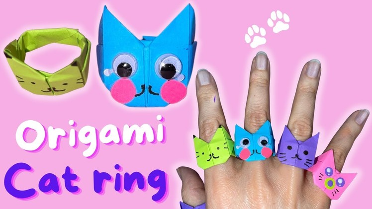 Origami Paper Cat Ring ~  How to Make a Paper Folding Ring