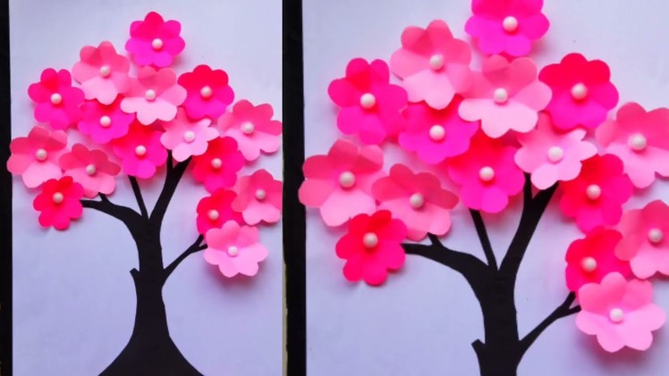 Paper tree wall hanging craft ideas | Diy room decor craft | Easy colour paper craft.