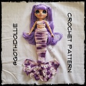 PATTERN: RJH Doll Mermaid outfit Crochet Pattern by GothDollie