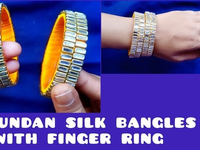 Silk thread bangles with finger ring #make it easy #simple #diy