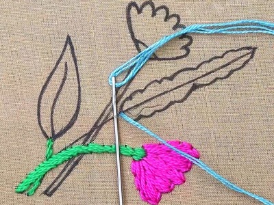Very easy flower pattern making embroidery tutorial for beginners and newbies - easy embroidery