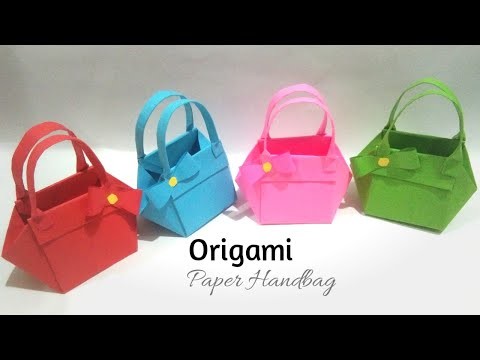 Very Easy To Make Paper Handbag. Handbag Making Best Tutorial With Origami Paper. Handmade Handbag