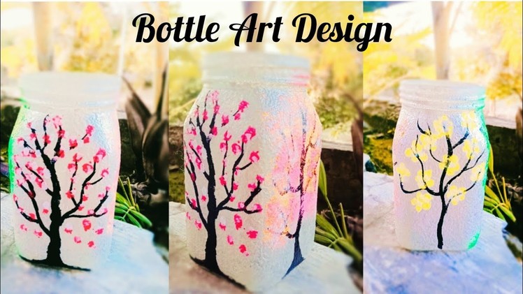 Waste glass Jar Art and Craft.DIY with bottle #bottleartandcraft  #DIYwithJar