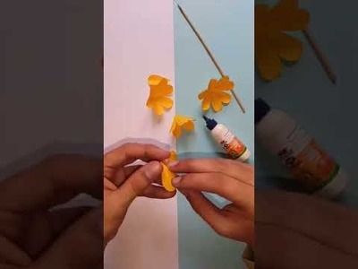 Yellow Flowers Wall hangings making | paper flowers | art & craft #shorts #youtubeshorts #viralvideo