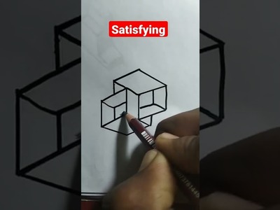 3D Art satisfying drawing for illusion geometrical #shorts