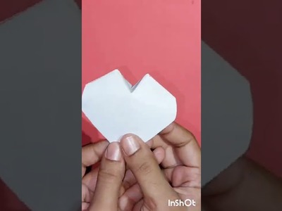 3D Heart | Paper Craft using colour sheet | Paper 3D Heart NO GLUE Craft | #shorts #origami #heart