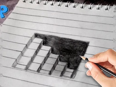 3d hole pencil drawing | Draw 3D Hole - Anamorphic Illusion - 3D Trick Art on Line paper