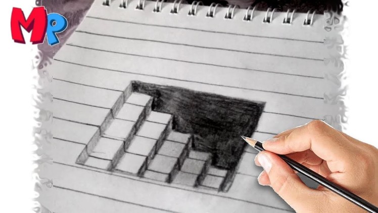 3d hole pencil drawing | Draw 3D Hole - Anamorphic Illusion - 3D Trick Art on Line paper