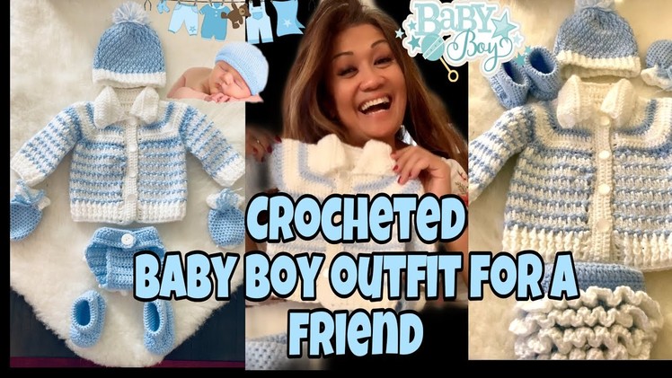 [4K]Crocheted Baby Boy outfit for a friend