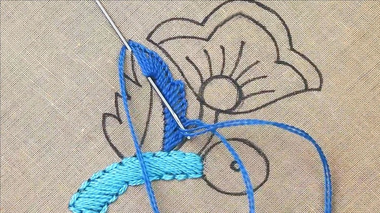 Amazing hand embroidery long and short stitch tutorial for beginners - beautiful flower pattern easy